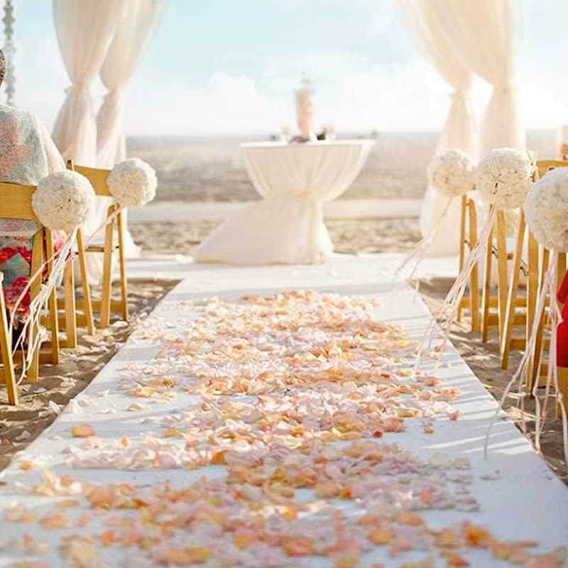 Tapis de mariage blanc romantique