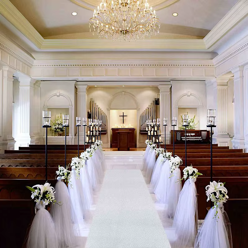 Tapis de mariage blanc romantique