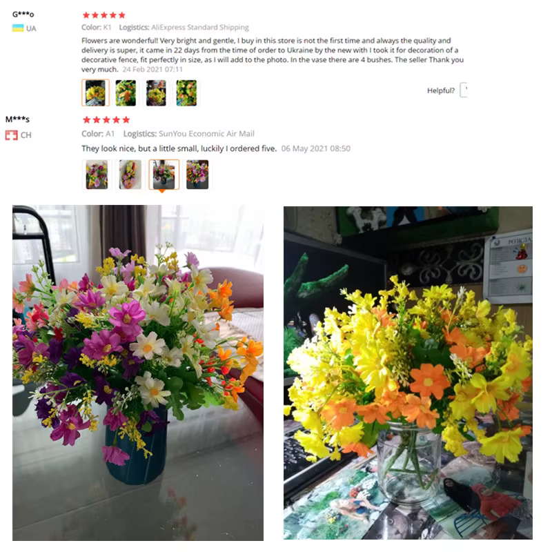 Interrupteur bouquet de fleurs artificielles
