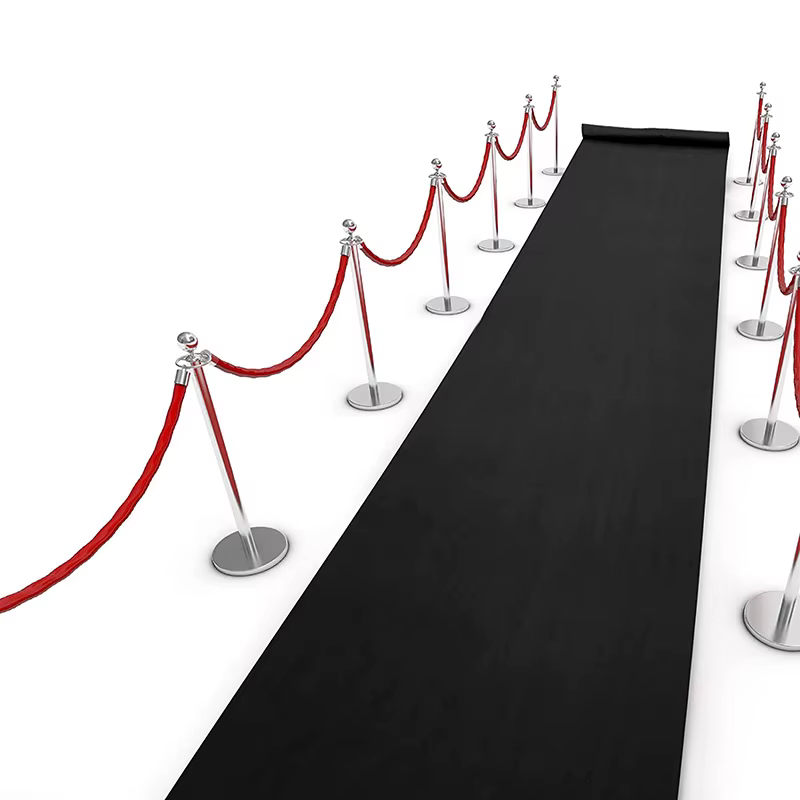 Tapis noir anti-dérapant tapis de mariage allée coureur événement fête cérémonie funéraire Festival allée coureur décoration longueur personnalisée