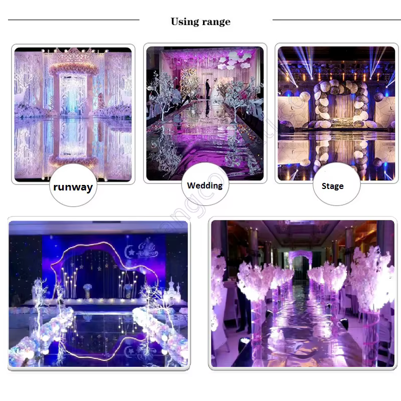 Tapis miroir décoratif pour cérémonie intérieure et extérieure