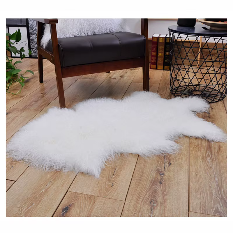 MS.Softex-Tapis en fourrure d'agneau mongol véritable