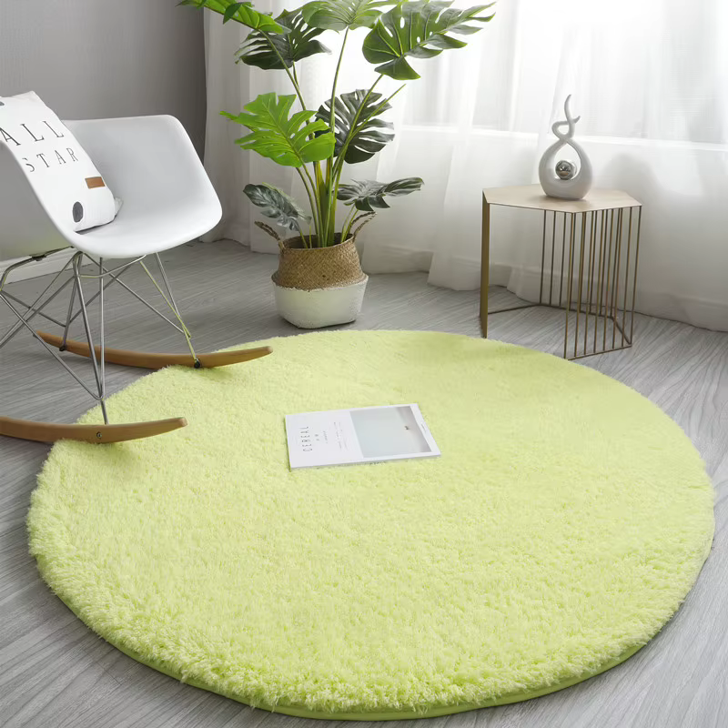Tapis rond moelleux nordique pour chambre à coucher