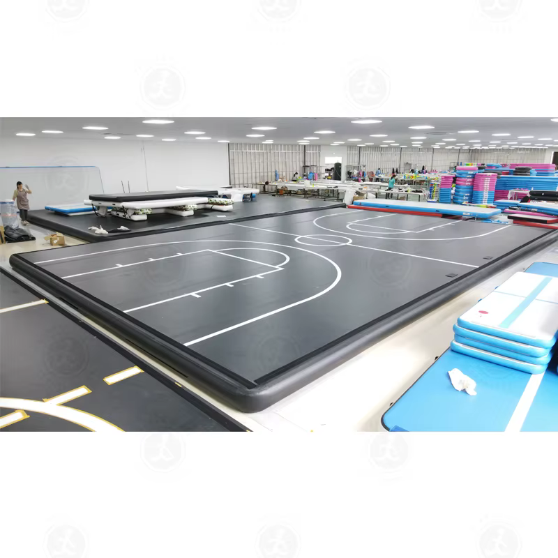 Tapis de terrain de basket-ball gonflable noir