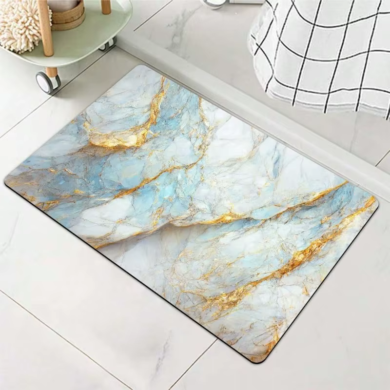 Tapis de luxe moderne en feuille de veine d'or de marbre