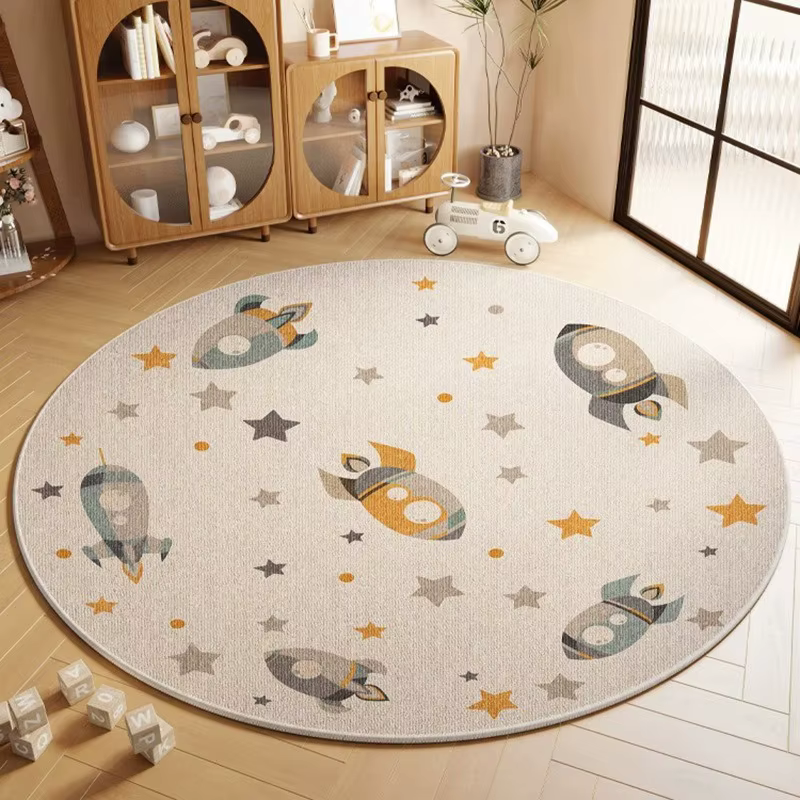 Tapis rond de grande surface avec impression d'animaux