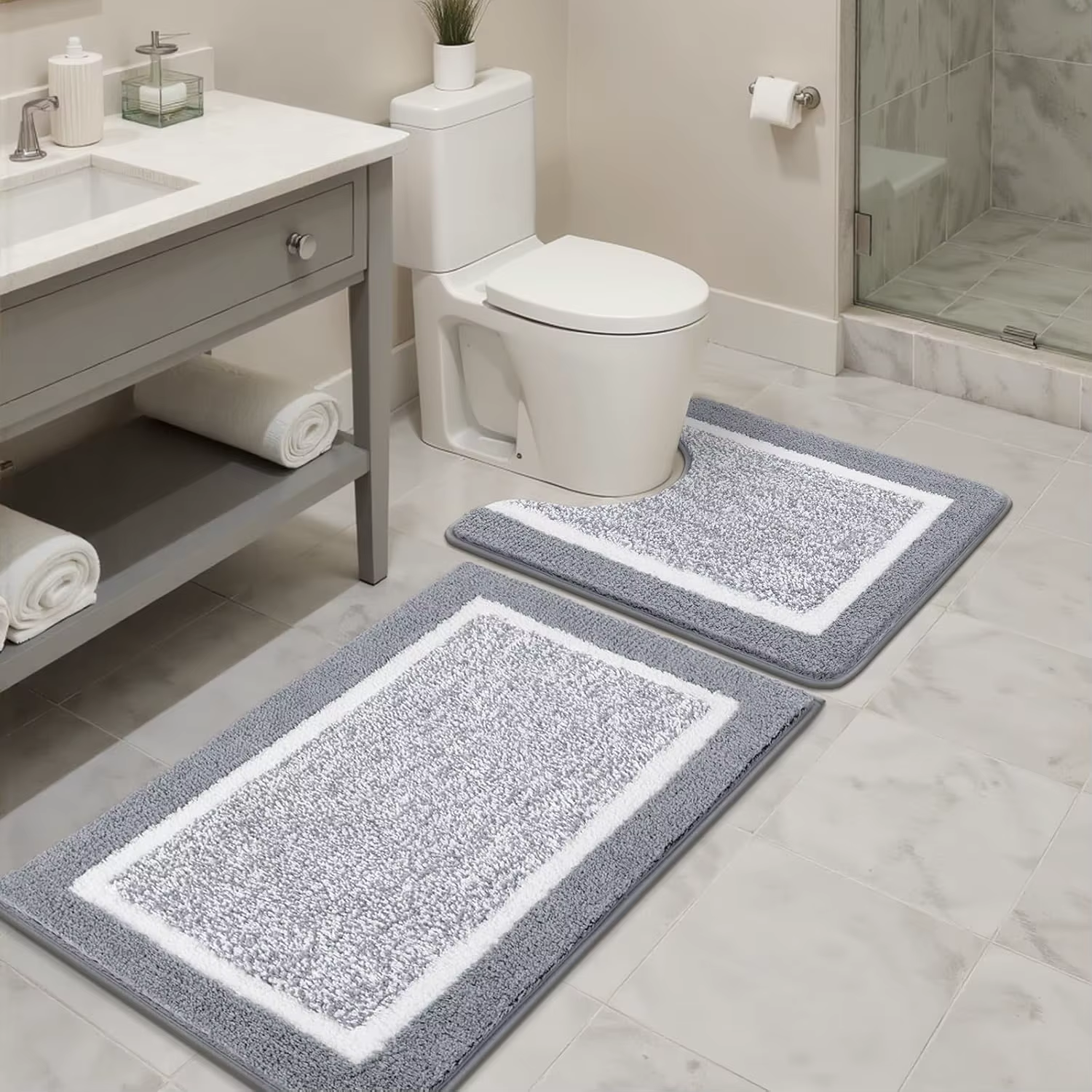Tapis de salle de bain en microfibre moelleuse 50x60cm