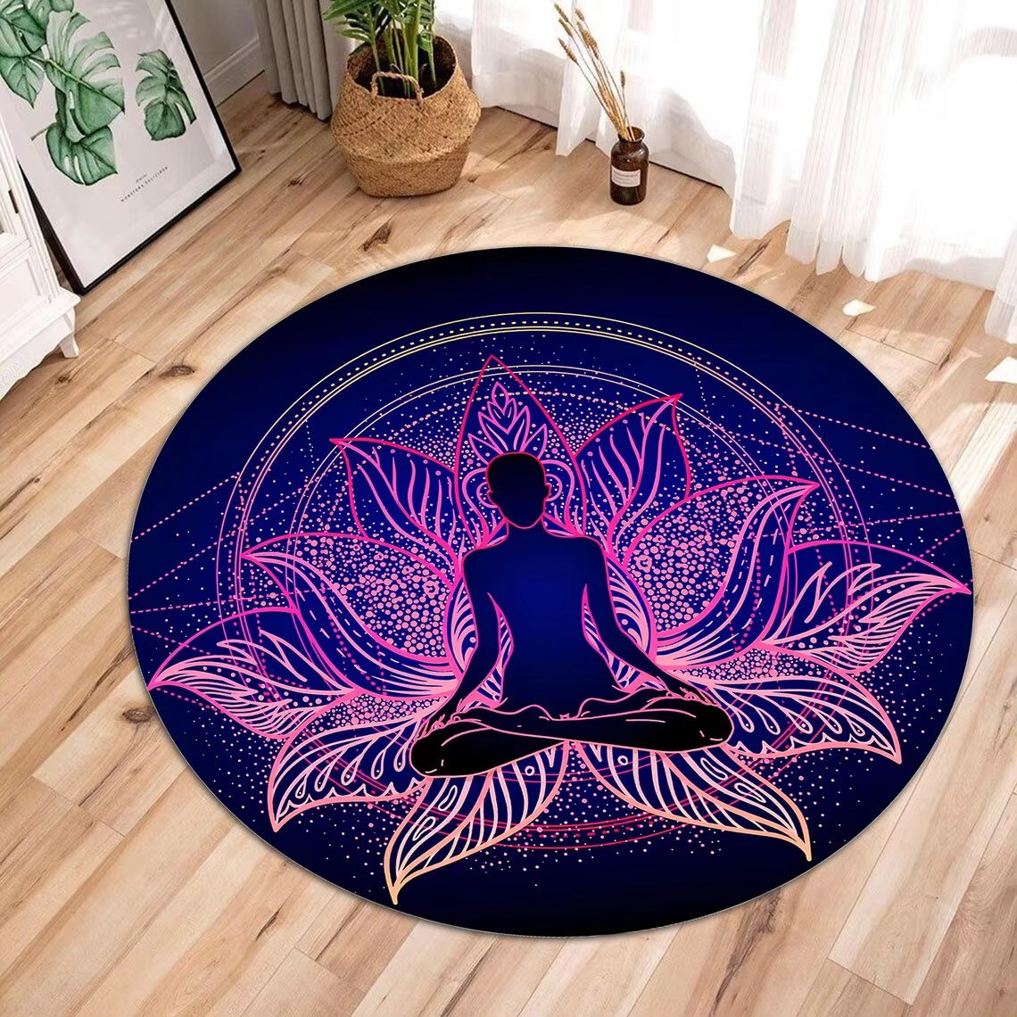 Tapis de méditation 7 chakras pour décor de salon