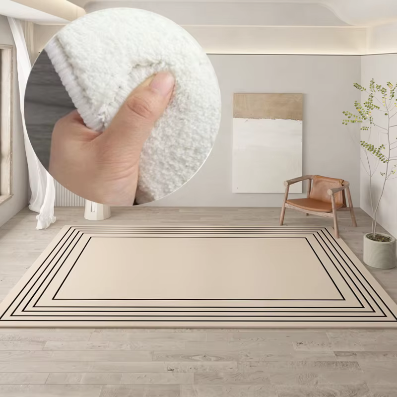 Tapis rond irrégulier en peluche