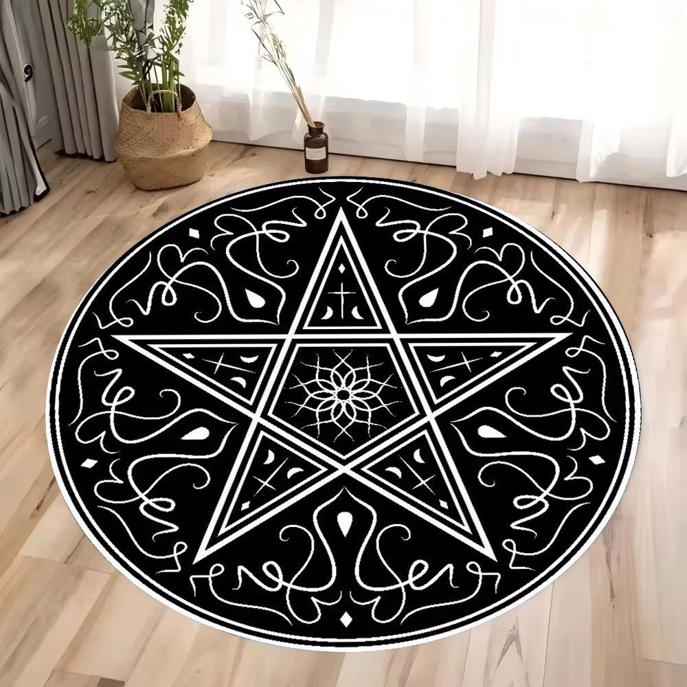 Tapis rond de Runes occultes magiques