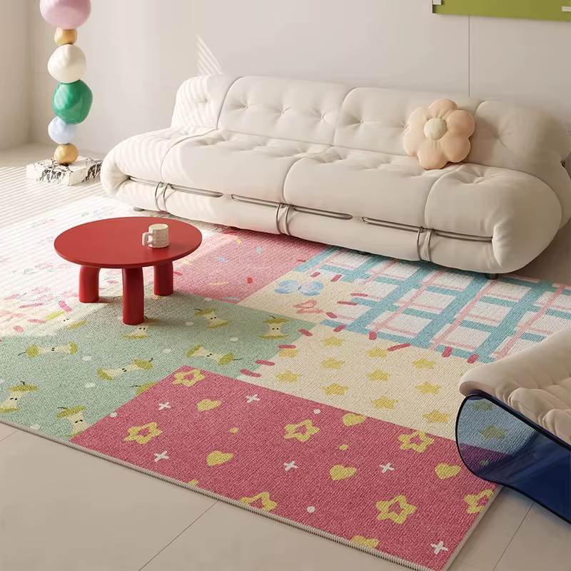 Tapis de sol coloré Dopamine pour salon