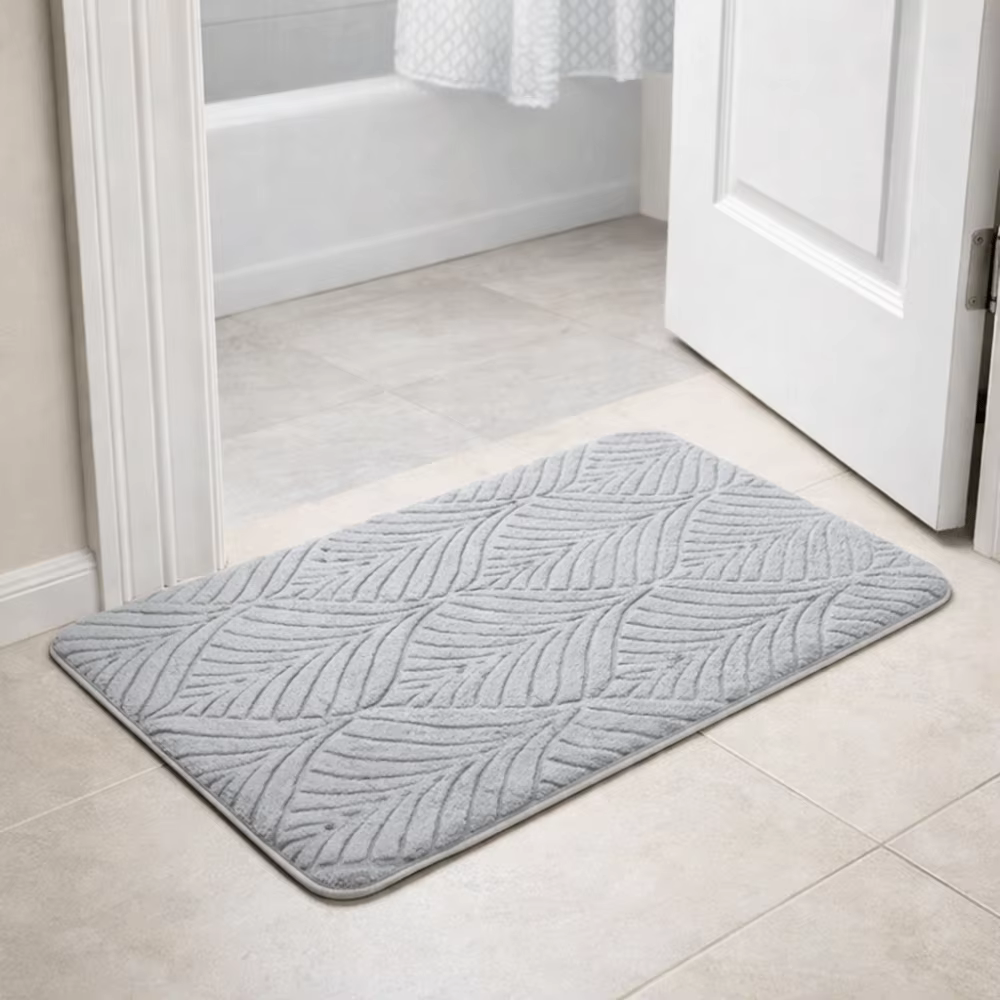 Tapis de salle de bain en jacquard absorbant confortable