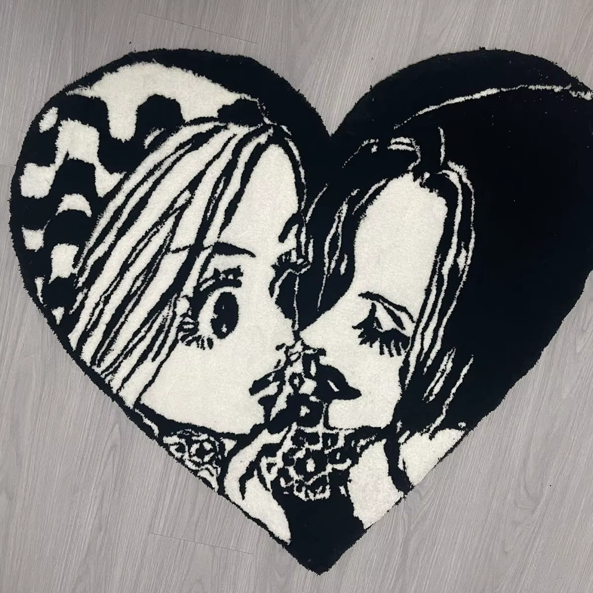 VIKAMA Tapis de style bande dessinée noir et blanc