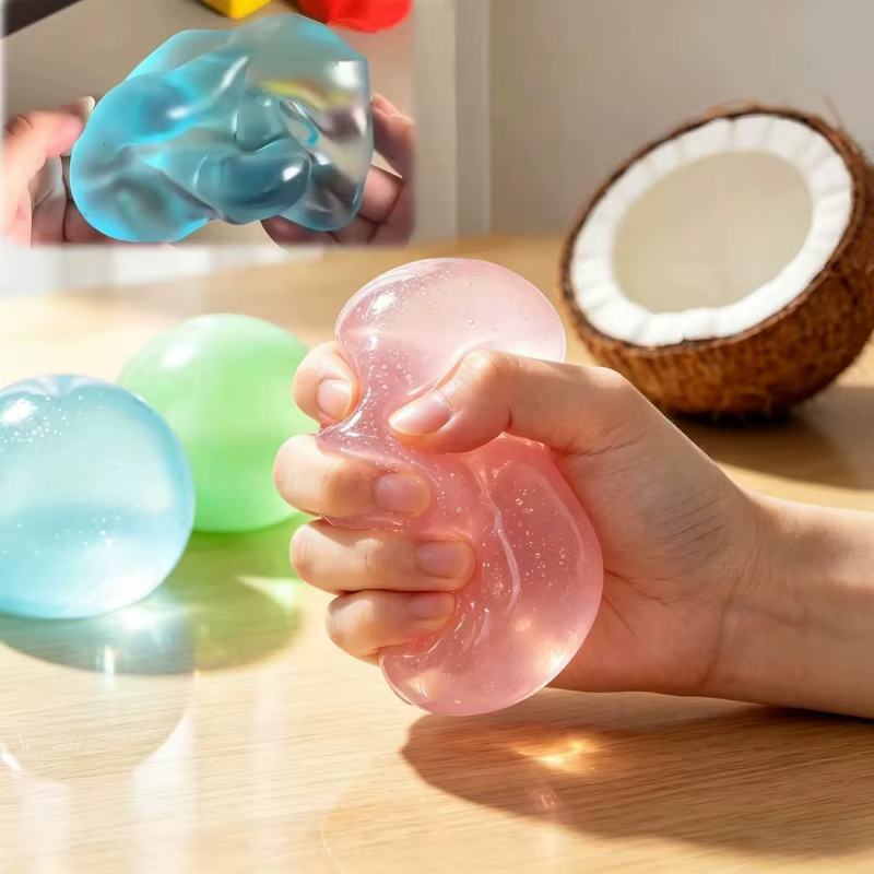 Balle anti-stress en huile de coco faite à la main : douce et moelleuse, soulage le stress et apaise l'anxiété – Un petit cadeau parfait pour les adultes
