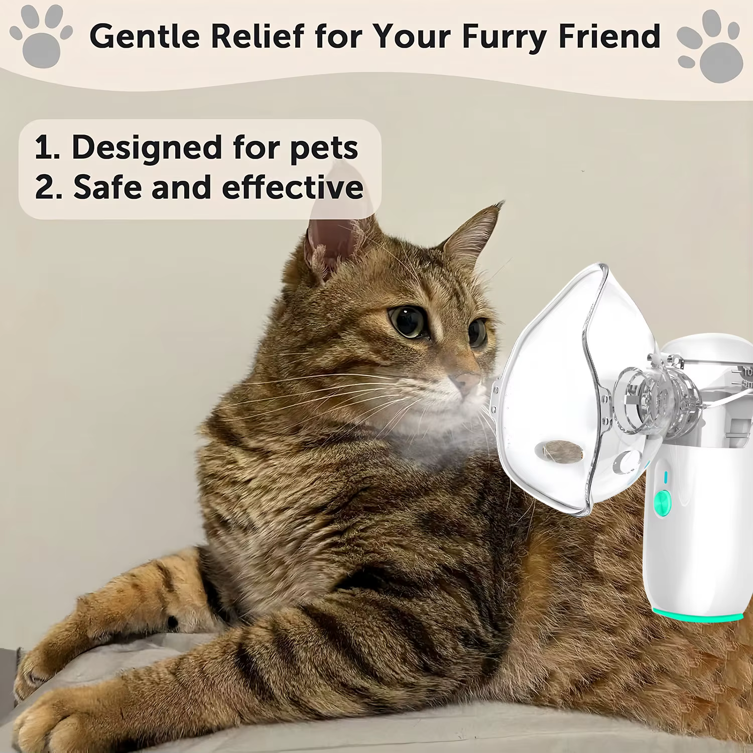 Nébuliseur portable pour animaux de compagnie : dispositif inhalateur manuel pour l'asthme des chats et des chiens