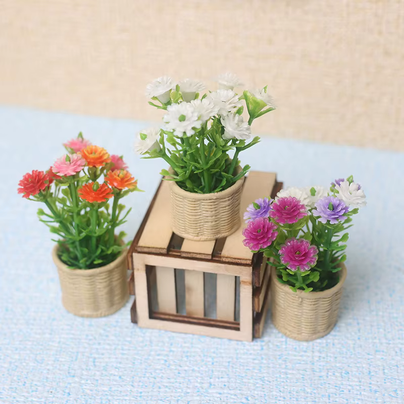 1 pièce, nouveau modèle d'arbre miniature vert en pot, plante artificielle, décoration maison et jardin, jouet, mini-maison de poupée 1:12, pot de fleurs menthe