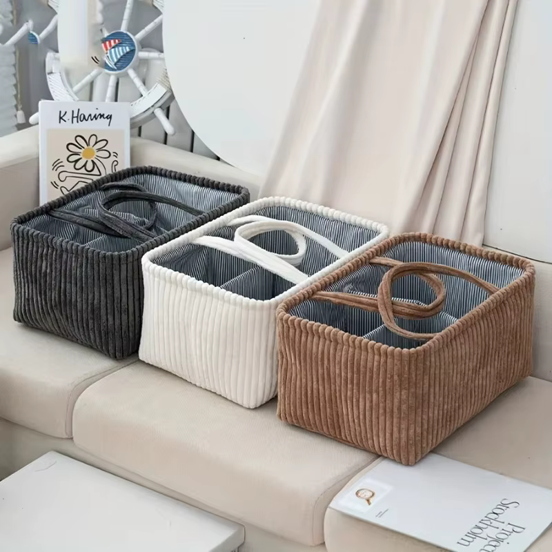 Grand panier de rangement bohème