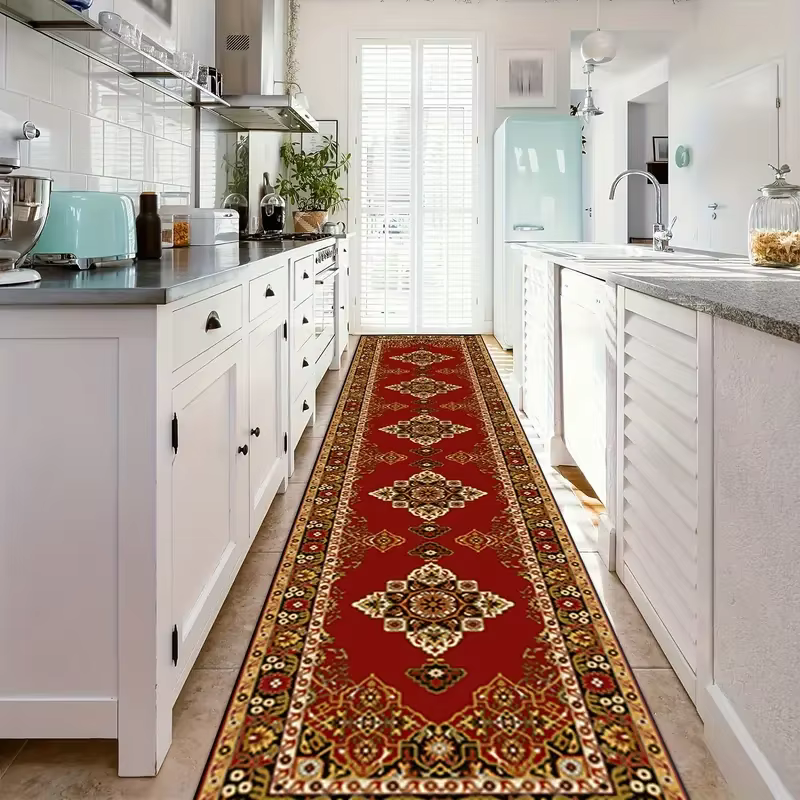 VIKAMA – tapis de Style persan Vintage, résistant aux taches et antidérapant, pour entrée et chevet de chambre à coucher, de cuisine, décoration de maison