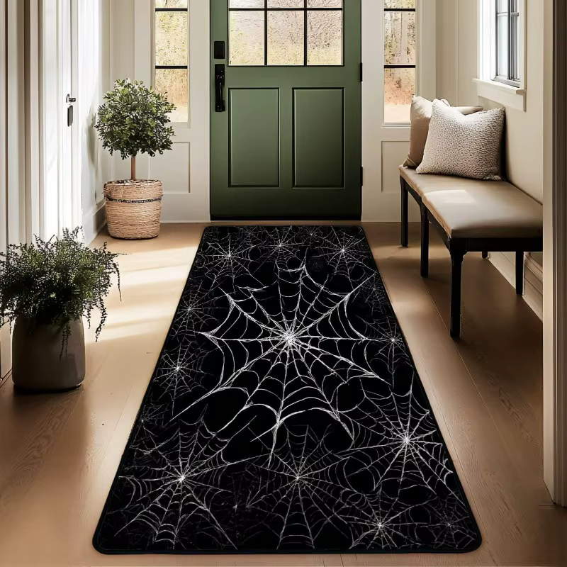 Tapis de chemin gothique à motif de crâne