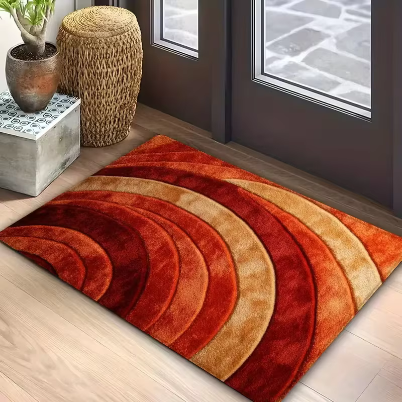 Tapis doux à motif vague bleue