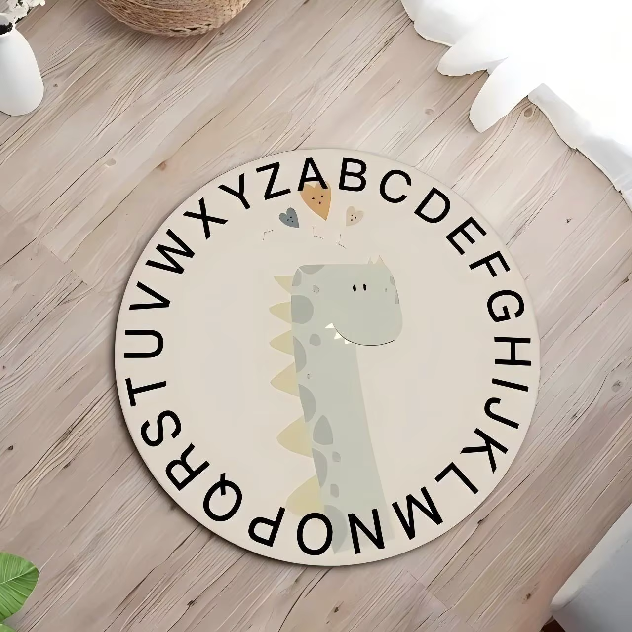 Adorable tapis rond alphabet ABC en forme d'ours