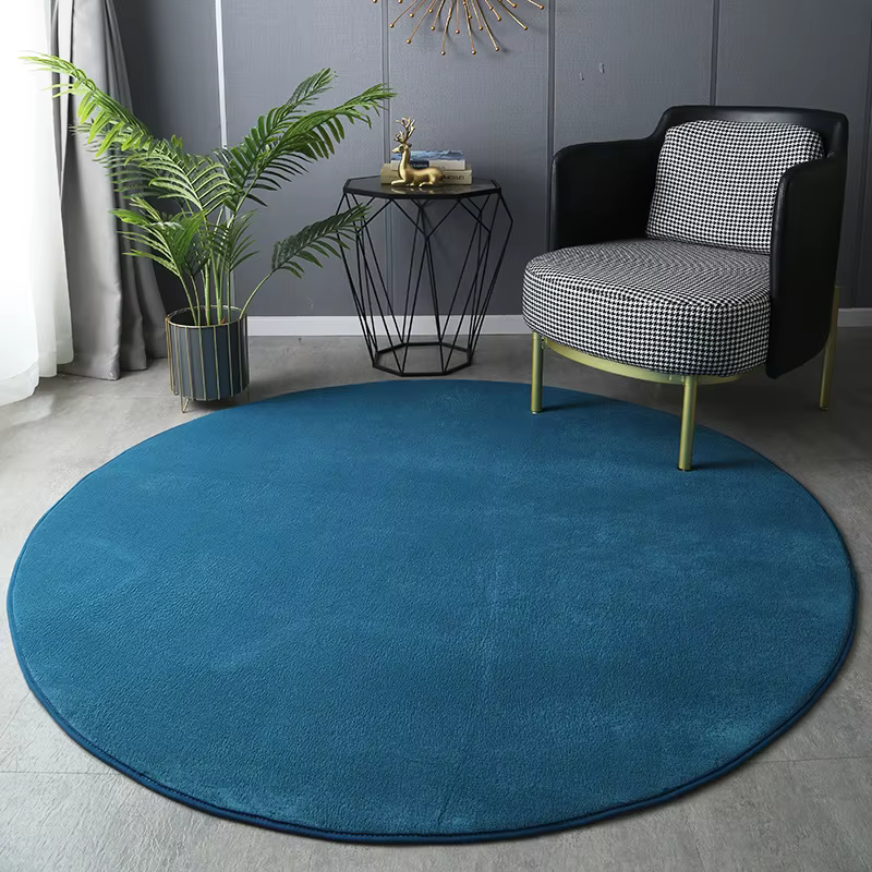 Tapis rond en velours de corail pour décoration de maison
