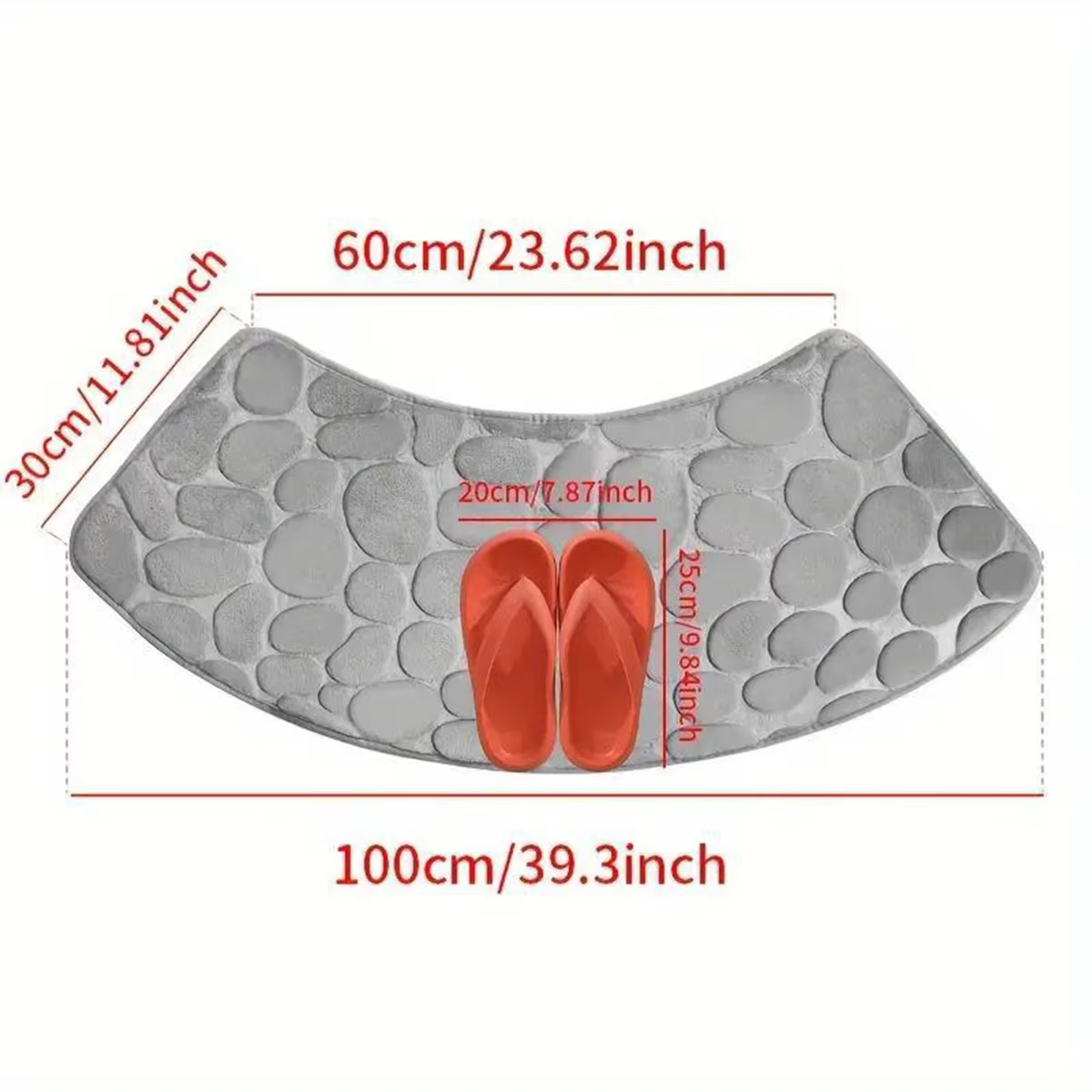Tapis de Sol Absorbant Incurvé en Forme d'Éventail