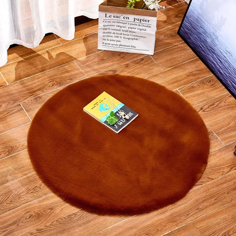 Tapis rond coloré Shaggy pour salon