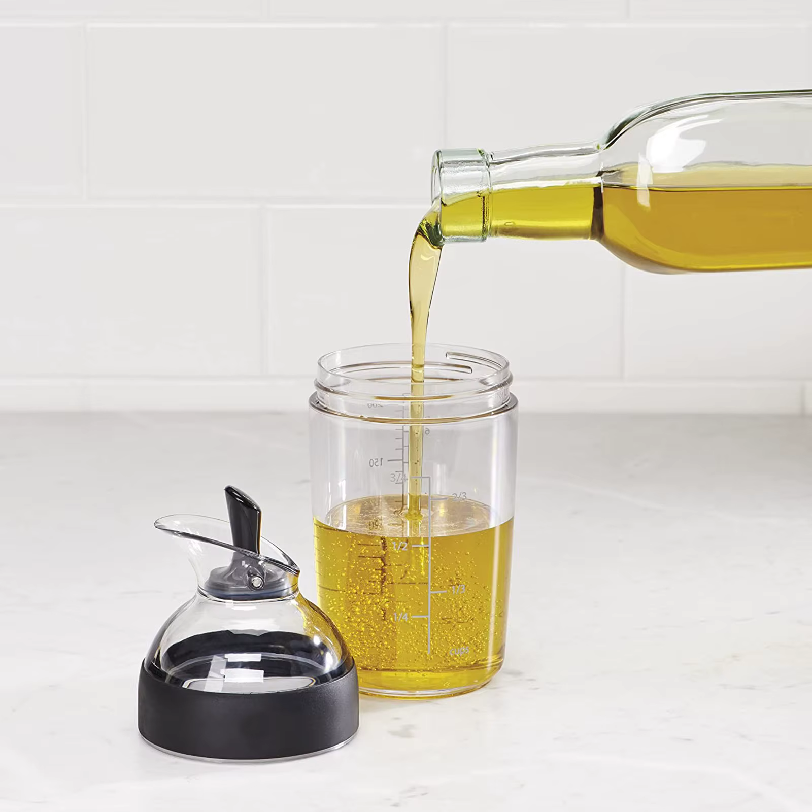 Conteneur de spanshaker à salade, bouteille d'émulsifiant, facile à verser avec mesure, centre commercial aissces