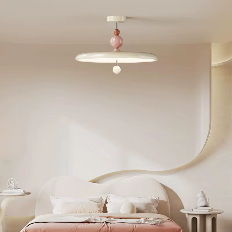 Lampe suspendue de chambre à coucher style crème