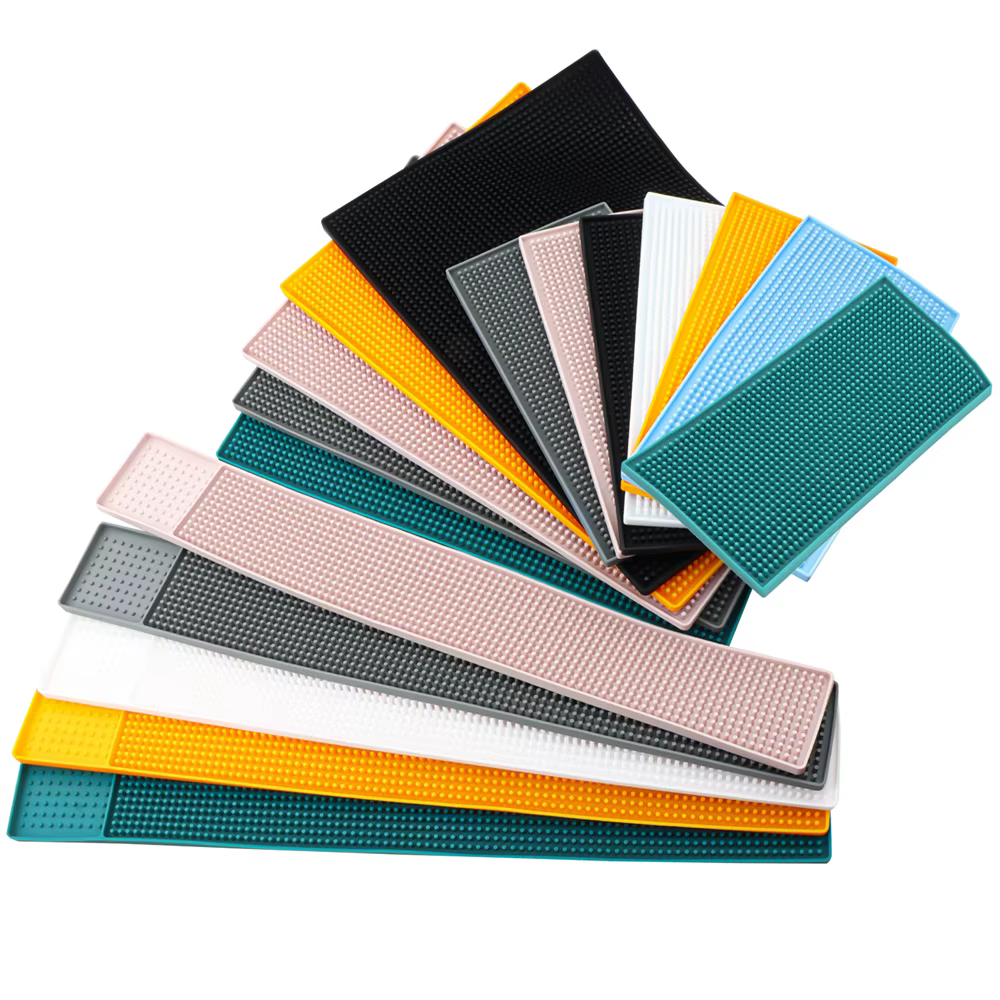 Tapis de bar en silicone durable et élégant pour déversements de café et de séchage du verre – Parfait pour les bars