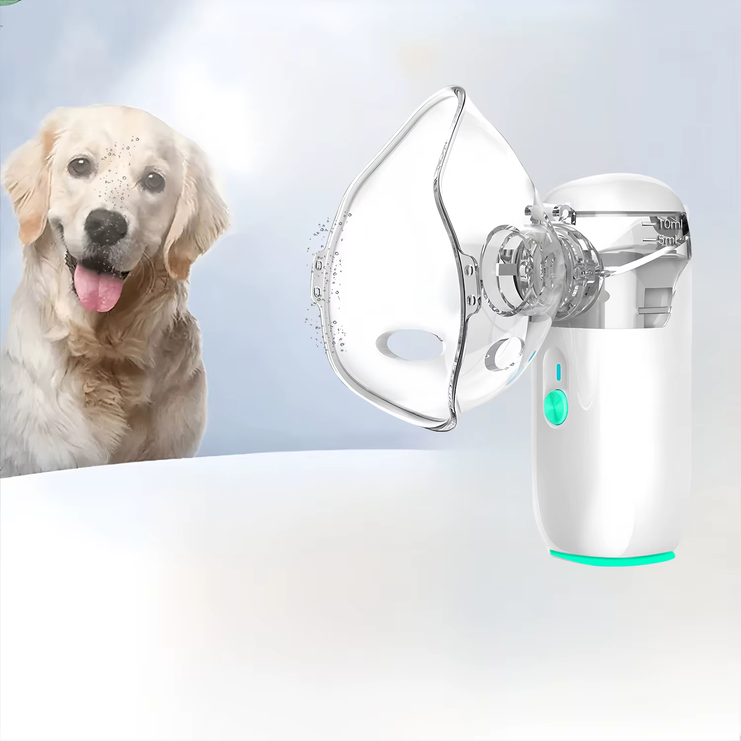 Nébuliseur portable pour animaux de compagnie : dispositif inhalateur manuel pour l'asthme des chats et des chiens