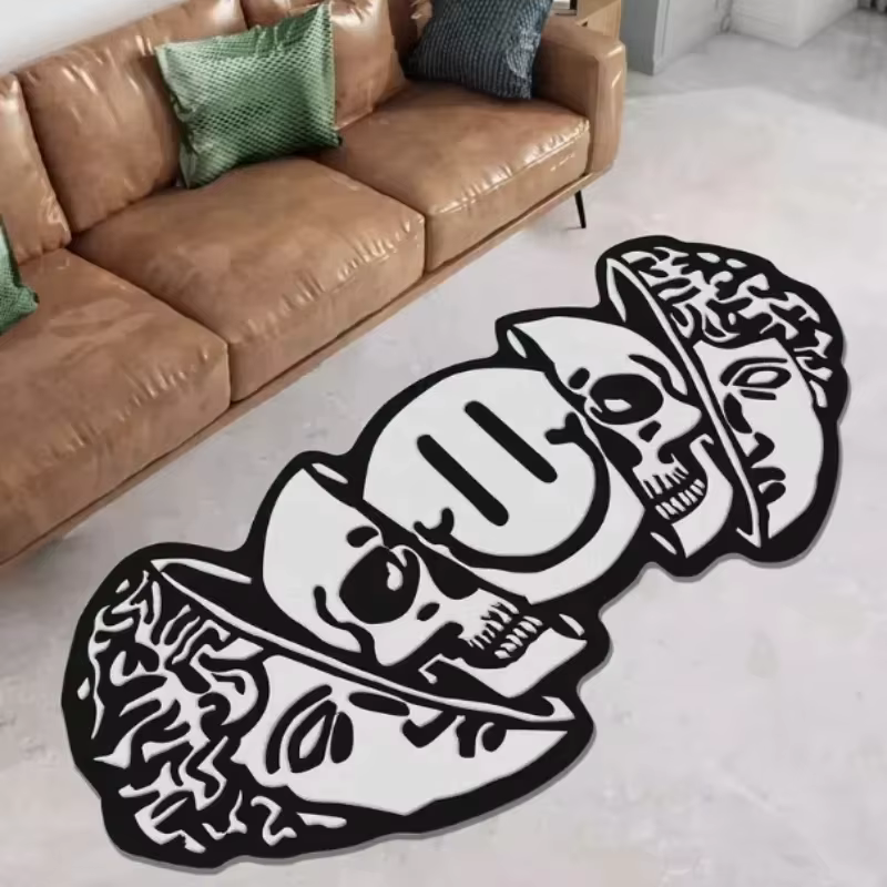 VIKAMA Tapis de sol créatif en forme de crâne