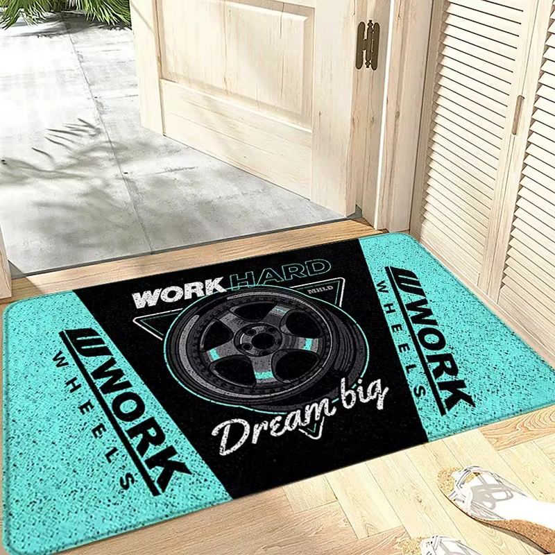 Tapis d'entrée Work Wheel Hub - Tapis antidérapant pour chambre