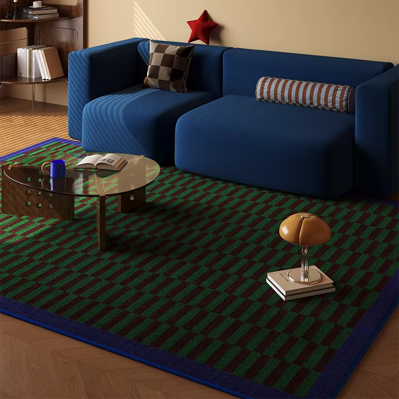 VIKAMA Tapis vintage en velours cristal résistant aux taches et antidérapant pour salon