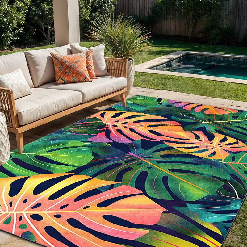 Tapis décoratif moderne à motif végétal