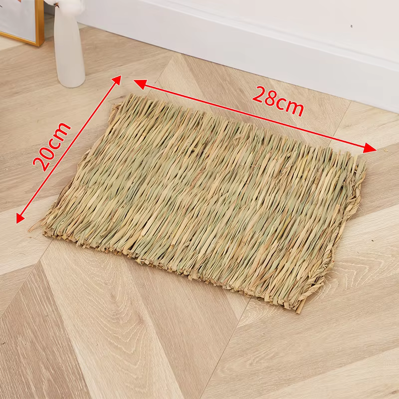 Tapis d'herbe de lapin respirant tissé à la main en paille
