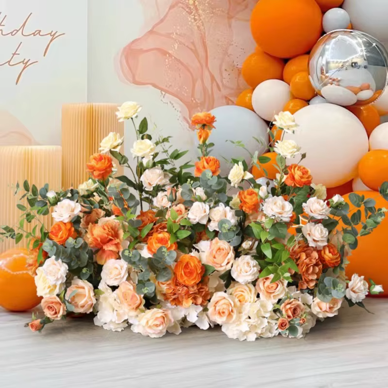 Hortensia rose orange pour décoration de fond de mariage