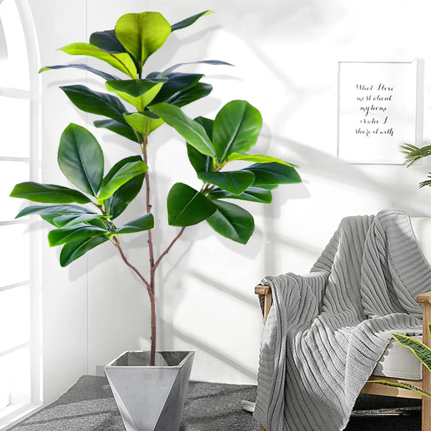 77-135 cm (53, 1 pouces) feuille de violon artificielle plante de figue de Ficus pour cour extérieure jardin balcon