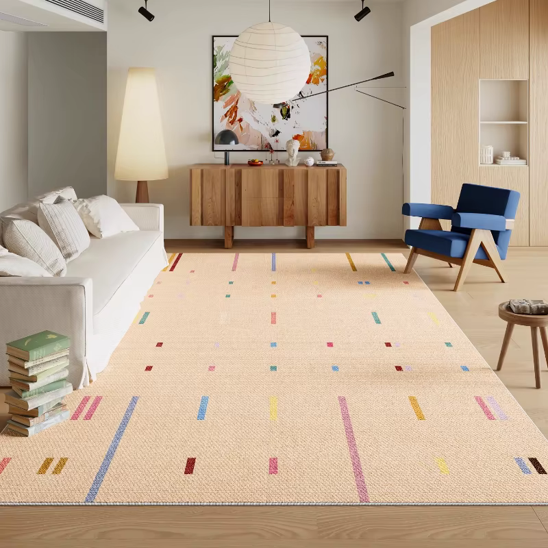 Tapis en peluche couleur Dopamine pour décoration de chambre à coucher