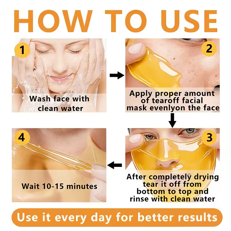 Masque peel-off au curcuma et à la vitamine C 50g, éclaircit le teint, hydrate, lisse, nourrit, raffermit le visage, soin anti-rides, raffermissant et liftant, repulpe la peau, spécialement conçu pour
