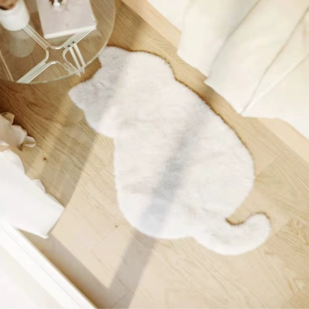 Tapis de chevet en fausse fourrure de lapin