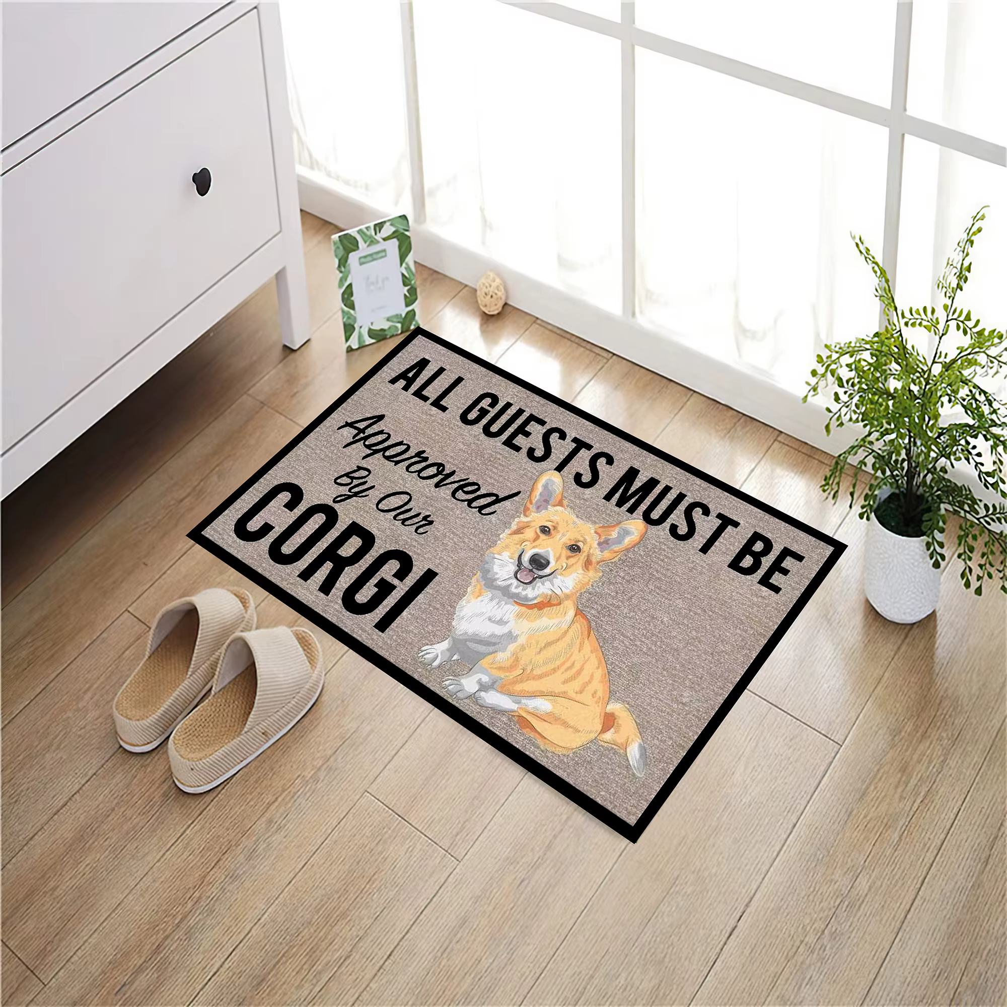 Tous les invités doivent être approuvés par notre paillasson Corgi