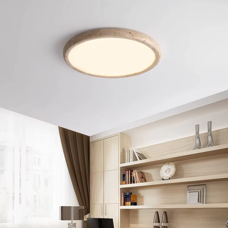 Grotte jaune pierre LED plafonniers couloir salon nordique moderne Wabi Sabi naturel