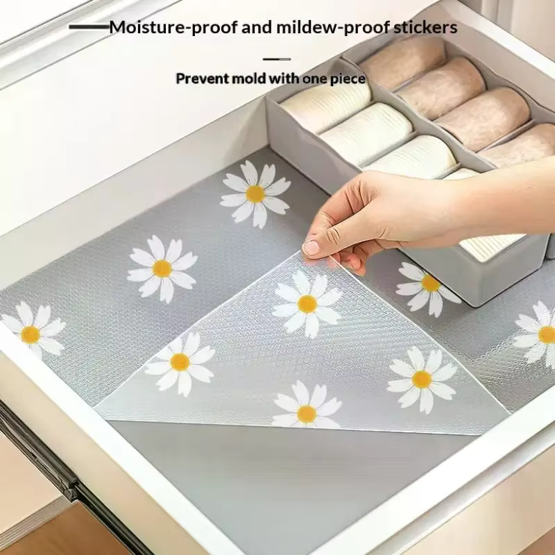 Tapis d'armoire de cuisine à fleurs