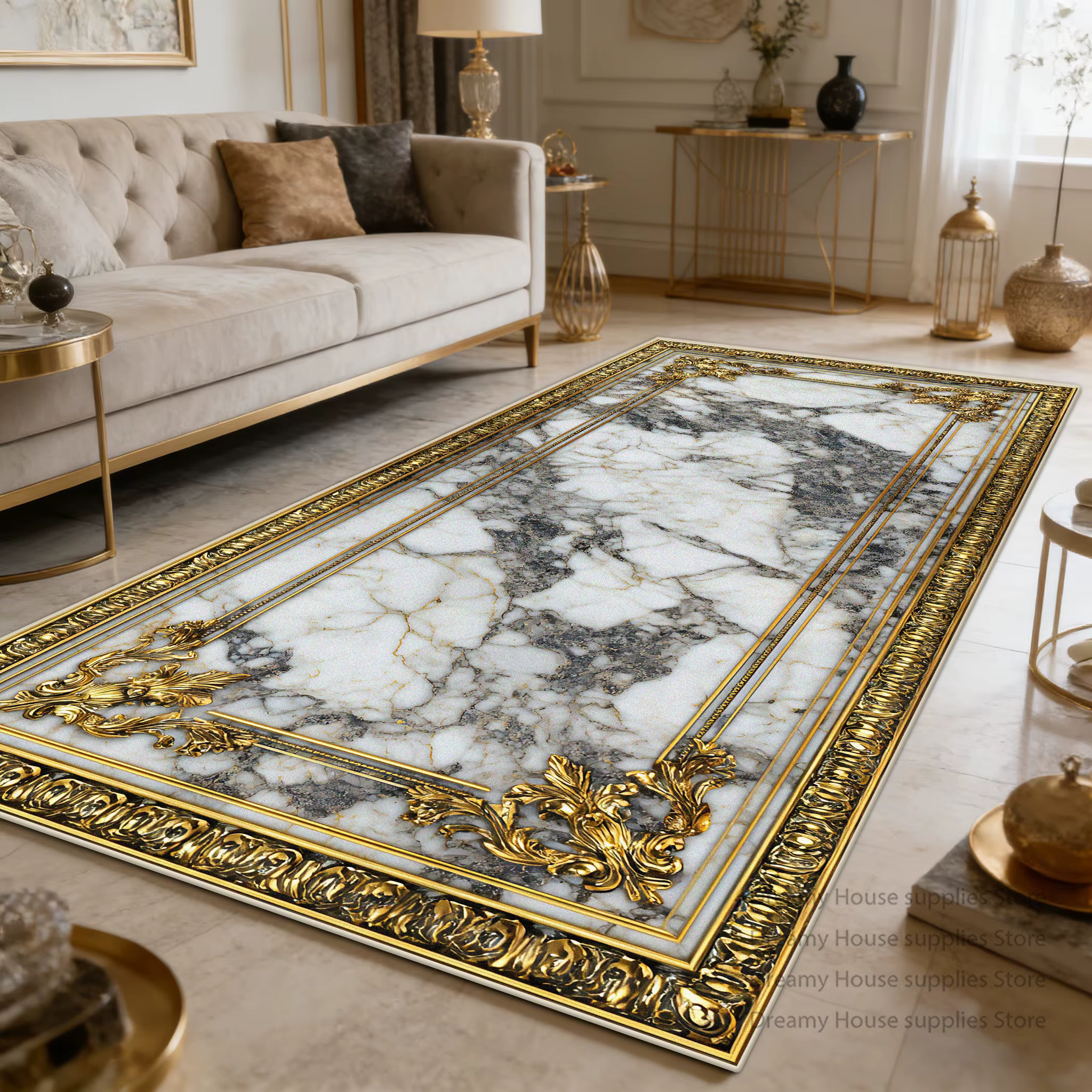 Tapis long en marbre de luxe