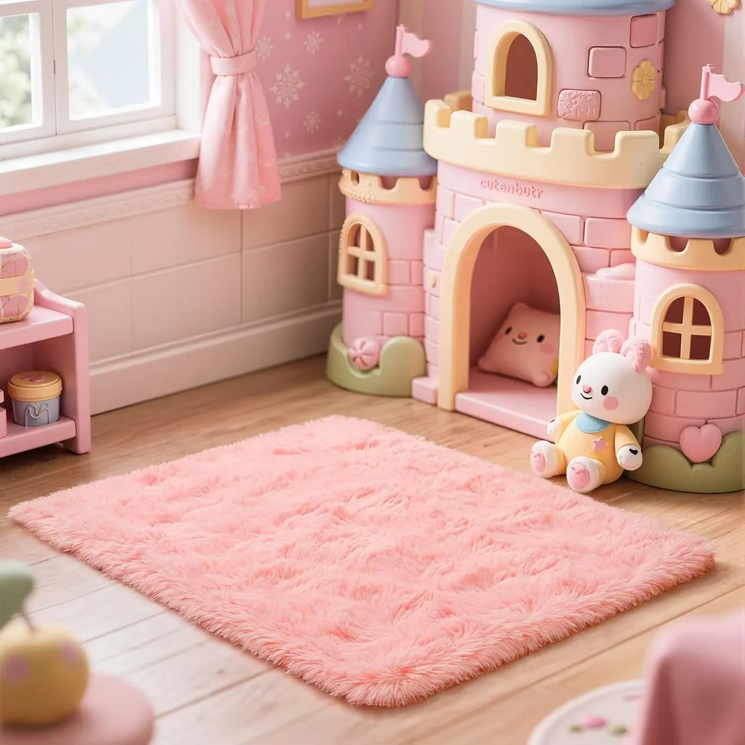 Tapis de chambre rose VIKAMA - Doux et moelleux pour la décoration intérieure