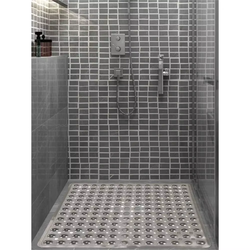 Tapis de bain carré, tapis de bain antidérapant avec ventouse