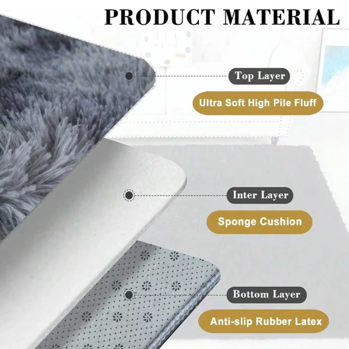 Tapis de grande surface pour salon