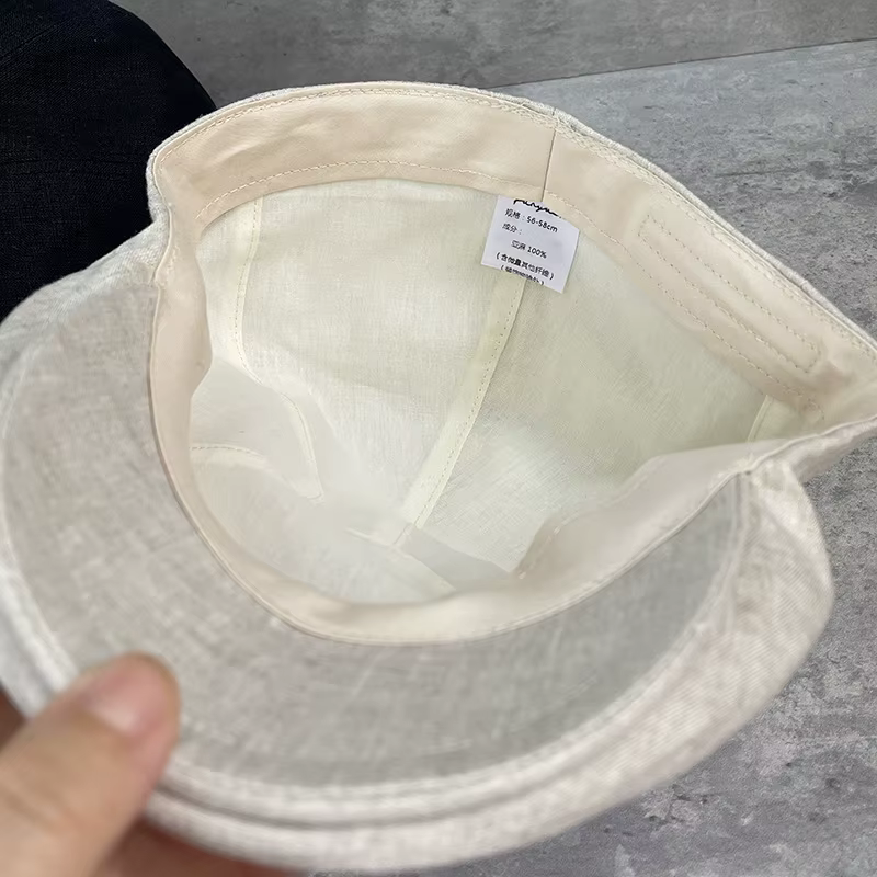 Béret d'été 100% lin pour hommes, casquette de journal Vintage légère et respirante, chapeau de pilote rétro d'art noir